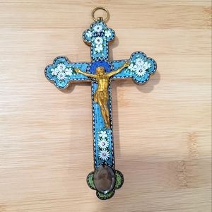 Antique Micro Mosaic Cross